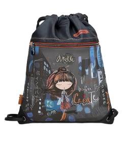 Anekke - Rucksack für Damen - Typ Sack - aus Kunstleder mit 2 verstellbaren Griffen - Zubehör und Accessoires für Damen - Verstellbarer Magnetverschluss - Maße 32 x 40 x 3 cm, bunt von Anekke