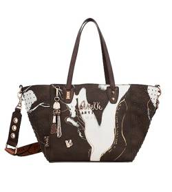 Anekke - Shopper-Tasche für Damen - Große Handtasche aus Kunstleder mit 2 Griffen, Schultergurt und Reißverschluss - Shōen Braun - Accessoires und Accessoires für Damen - Maße 25 x 23 x 18 cm, bunt von Anekke