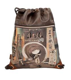 Anekke - Wanderrucksack für Damen - Rucksack Typ Sack mit Seilgriffen - Magnetverschluss - Mehrere Shōen-Taschen - Accessoires und Accessoires für Damen - Maße 32 x 40 x 3 cm, bunt von Anekke