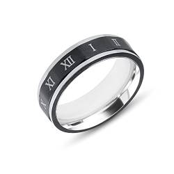 Anellissimo Ring, römisch, schwarz, drehbar, für Herren, Damen, Stahl, 316 l,, Stahl von Anellissimo