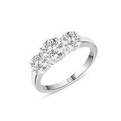 Anellissimo Trilogy Ring für Damen, 925er Silber, mit Zirkonia, Sterling Silber von Anellissimo