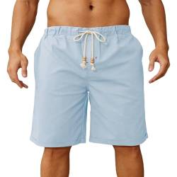 Anelune Leinen Shorts Herren - Entspannte Sommerhose mit elastischem Bund & Kordelzug - Größere Passform für ultimativen Komfort von Anelune