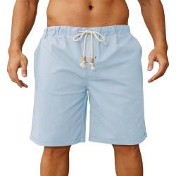 Anelune Herren Sommer Bermuda Leinen Shorts - Bequeme Freizeitshorts mit Taschen von Anelune