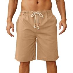 Anelune Leinen Shorts Herren - Entspannte Sommerhose mit elastischem Bund & Kordelzug - Größere Passform für ultimativen Komfort von Anelune
