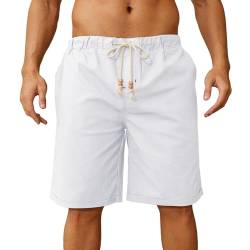 Anelune Herren Sommer Bermuda Leinen Shorts - Bequeme Freizeitshorts mit Taschen von Anelune