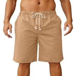 Anelune Leinen Shorts Herren - Entspannte Sommerhose mit elastischem Bund & Kordelzug - Größere Passform für ultimativen Komfort von Anelune