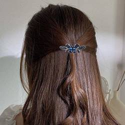 Aneneiceera Blau Kristall Hochzeit Haarspange Haarspange Molan Strass Schwarz Haarspangen Clips Bling Braut Kopfschmuck Kopfschmuck Kopfbedeckung Kristall Braut Haarschmuck für Frauen(Schmetterling) von Aneneiceera