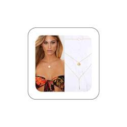 Aneneiceera Boho Geschichtet Scheibe Stick Anhänger Lange Halskette Retro Hohlen Kreis Halskette Pullover Kette Gold Einfache Halskette Goldkette Handmade Hochzeit Zubehör Geschenk Schmuck Für Frauen von Aneneiceera