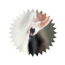 Aneneiceera Boho Katze Ohr Jacke Ohrringe Schwarze Katze Ohrringe Winzige Katze Ohrstecker Ohrringe Hängende Katze Niedlich Ohrringe Schmuck Für Frauen Und Mädchen (schwarz) von Aneneiceera