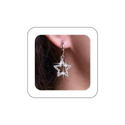 Aneneiceera Boho Kristall Stern Ohrringe Silber Strass Stern Ohrringe Cz C Form Ohrringe Hohl Stern Ohrringe Schmuck Für Frauen Und Mädchen von Aneneiceera