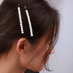 Aneneiceera Boho Perle Haarspange Vintage Perle Bobby Pins Retro Perle Haarspange Dekorative Französische 2 Stück Haarnadeln Hochzeit Haarschmuck Tägliches Tragen für Frauen und Mädchen (Gold) von Aneneiceera