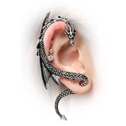 Aneneiceera Gothic Drachen Ohrstecker Ohrringe Gold Drachen Kletterer Krabbler Ohrringe Lange Übertriebene Drachen Ohrringe Halloween Knorpel Ohrringe Clip On Ohrringe Für Frauen Und Mädchen (silber) von Aneneiceera