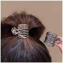 Aneneiceera Silberne Metall Haarkralle Clip Punk Haar Fangen Barrette Fench Haar Klammer Clip Täglich Haar Kiefer Minimalistischen Kopfbedeckungen Dekorative Haar-Accessoires Für Frauen Und Mädchen von Aneneiceera