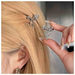 Aneneiceera Vintage Filigraner Bogen Haarspange Silberner Bogenknoten Haarspange Barrette Clip Mini Haar Kiefer Clip Kopfbedeckung Niedlicher Haarnadel Kopfbedeckungen Dekorativer Haarschmuck Frauen von Aneneiceera