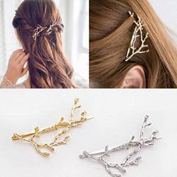 Aneneiceera Vintage Geweih Haarspange Barrette Boho Gold Zweige Haarnadel Retro Haarspange Dekorative Tägliches Tragen Haar Klemmen Haar Bobby Pins Hochzeit Haarschmuck Für Frauen Und Mädchen 2pcs von Aneneiceera