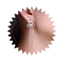 Aneneiceera Vintage Kristall Herz Ohrringe Silber Strass Herz Ohrstecker Ohrringe Cz Fliege Baumeln Ohrringe Liebe Herz Ohrringe Schmuck Für Frauen Und Mädchen von Aneneiceera