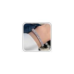 Aneneiceera Vintage Kristall Strass Armband Silber Cz Tennis Kettenarmband Minimalistisch Cz Herz Handkette Armband Glänzend Braut Kristall Herz Armband Handkette Schmuck Für Frauen Und Mädchen von Aneneiceera