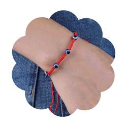 Aneneiceera Vintage Rot Seil Armband Gewebt Bösen Blick Armband Rot Wachs Armband Kette Minimalistische Kette Armband Schmuck Für Frauen Und Mädchen (winzige Auge) von Aneneiceera