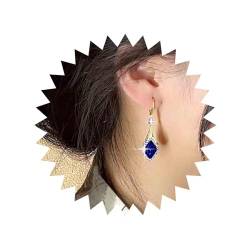 Aneneiceera Vintage Saphir Ohrringe Gold Halo Saphir Ohrringe Blau Kristall Tropfen Ohrringe Blau Strass Ohrringe Schmuck Für Frauen Und Mädchen (blau) von Aneneiceera