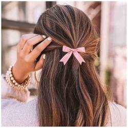 Aneneiceera Vintage Seidenbogen Haarspange Rosa Bogen Haarspange Clip Winzigen Tüll Haar Bogen Clip Französisch Bowknot Schwanz Clips Niedlich Bowknot Haarschmuck Für Frauen Mädchen Geschenke (rosa) von Aneneiceera