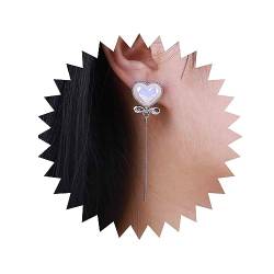 Aneneiceera Vintage Silber Puffy Herz Ohrringe Herz Bar Tropfen Ohrringe Geometrische Stick Baumeln Ohrringe Liebe Herz Lange Ohrringe Schmuck Für Frauen Und Mädchen Geschenke von Aneneiceera