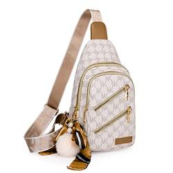 Sling Backpack Sling Bag für Damen, Brusttasche Daypack Crossbody Sling Rucksack, Weiß, Large von Anfei