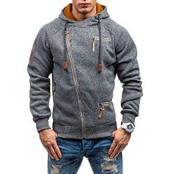 Angbater Herren Casual Langarm Hoodies Full Zip Samt Sweatshirt M-3XL von Angbater