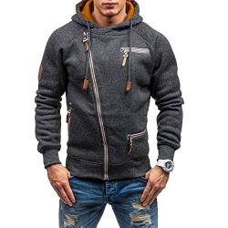 Angbater Herren Casual Langarm Hoodies Full Zip Samt Sweatshirt M-3XL von Angbater