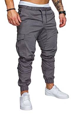 Angbater Herren Freizeithose Multi-Pocket Slim Fit Sport Elastische Taille Bodybuilding Workout Laufen Sweatpants von Angbater