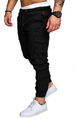 Angbater Herren Freizeithose Multi-Pocket Slim Fit Sport Elastische Taille Bodybuilding Workout Laufen Sweatpants von Angbater