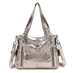 Angel Kiss Handtaschen für Damen, Hobo-Geldbörse, geräumig, lässig, Schultertaschen, PU-Tragetasche, Geldbörse für Damen, 1gold, X-Large von Angel Kiss