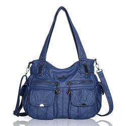 Angelkiss Leder-Handtasche für Mädchen / Damen 5739, 5739blau, M von Angel Kiss