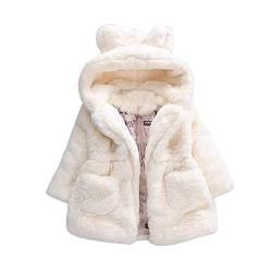 Angel ZYJ Mädchen Fellmantel Winterjacke Kunstpelz Jacke Baby Mädchen Herbst Winter Mantel Warm Jacke mit Kapuze Wollmantel Kapuzenjacke (Beige, 12-24 Monate) von Angel ZYJ