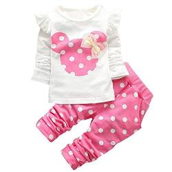 Baby Mädchen Kleidung Set Top Langarm Shirt + Pants Bekleidungsset Outfits (Pink, 6-9M) von Angel ZYJ