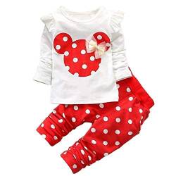 Baby Mädchen Kleidung Set Top Langarm Shirt + Pants Bekleidungsset Outfits (Red, 12-18M) von Angel ZYJ