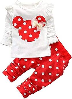 Baby Mädchen Kleidung Set Top Langarm Shirt + Pants Bekleidungsset Outfits (Red, 6-9M) von Angel ZYJ