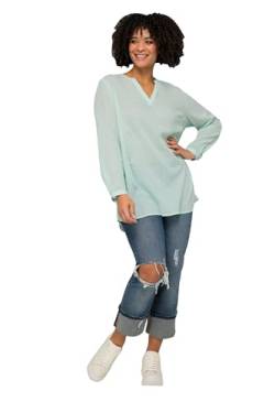 Angel of Style Damen große Größen Übergrößen Plus Size Bluse, Hemdkragen, Ärmel mit Turnup Pastell türkis 44 201795431-44 von Angel of Style