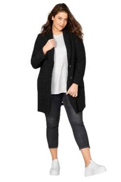 Angel of Style Damen große Größen Übergrößen Plus Size Kurzmantel, Straight Fit, Bouclé, Revers, Langarm schwarz 44 201438100-44 von Angel of Style