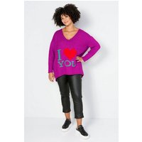 Angel of Style Sweatshirt Pullover oversized I LOVE YOU V-Ausschnitt Langarm von Angel of Style