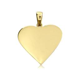 AngelGold - 585 Großer Herz-Goldanhänger mit personalisierter Gravur von AngelGold