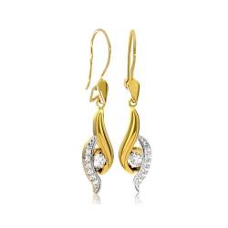 AngelGold Classic Damen 585 Gold Ohrringe mit Zirkonia Ohrringen - Stilvolle Dekoration von AngelGold