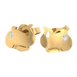 AngelGold Gold Wal Ohrringe für Kinder mit Zirkonia Ohrstecker 585 - Sea Adventure on Ears von AngelGold