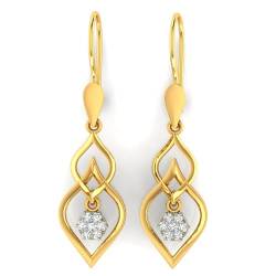 AngelGold Luxus 585 Gold Hängeohrringe für Damen an massiven Zirkonia-Ohrringen - Eleganz und Glanz von AngelGold