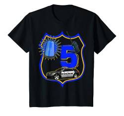 Kinder Kinder 5. Geburtstag Polizist T-Shirt 5 Jahre Polizei Auto von Angelo der Wasserfloh!