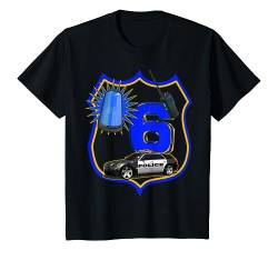 Kinder Kinder 6. Geburtstag Polizist T-Shirt 6 Jahre Polizei Auto von Angelo der Wasserfloh!