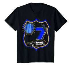 Kinder Kinder 7. Geburtstag Polizist T-Shirt 7 Jahre Polizei Auto von Angelo der Wasserfloh!