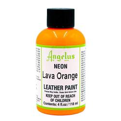 Angelus Neon Acryl Leder Farbe 118,3 Ml Lava Orange Neon - Orange, 1 Packung von Angelus