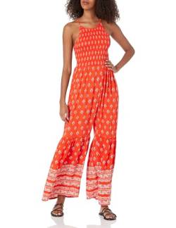 Angie Damen Overall mit gesmoktem Oberteil und ausgestelltem Bein, Mandarine, Large von Angie