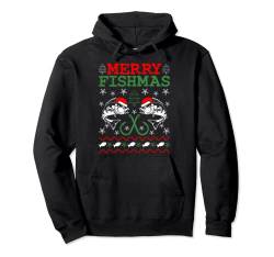 Ugly Christmas Angler Fisch Fischer Weihnachten Angel Pullover Hoodie von Angler Geschenke für Männer Angel Weihnachten