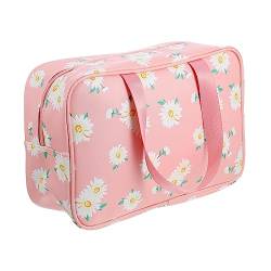 1Stk Gänseblümchen-Kosmetiktasche Kosmetiktasche Portable tragbare Kosmetiktasche Make up Bag marmor seyahat çantası Cosmetic Pouch makeupbag klein Aufbewahrungstasche Reisen Pu von Angoily